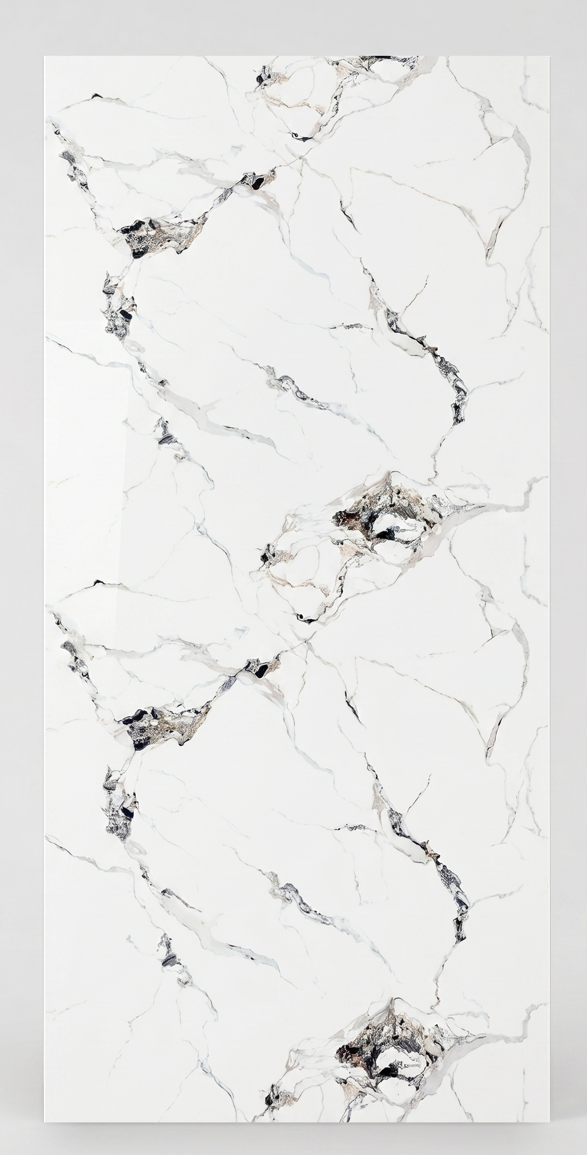 Panneau mural PVC effet marbre blanc et noir - PVC 5 - 260x122cm
