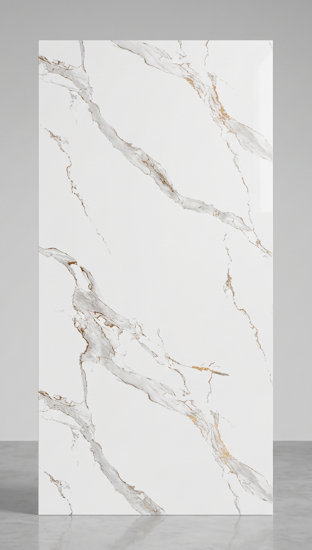 Panneau mural PVC effet marbre blanc et or - PVC-8 - 260x122cm