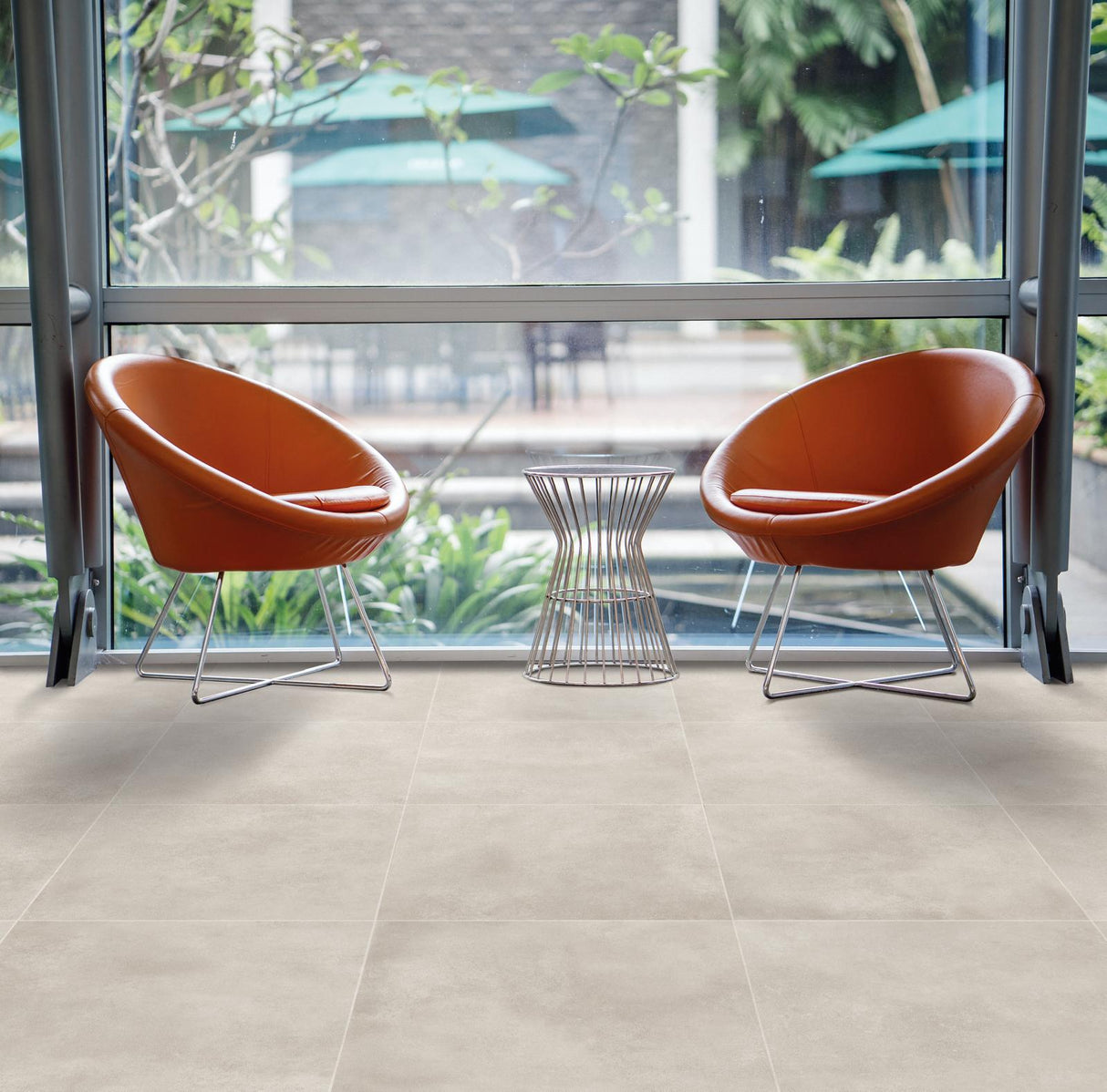 Carrelage effet béton mat antidérapant - Riva Ivory - 60x90x2cm