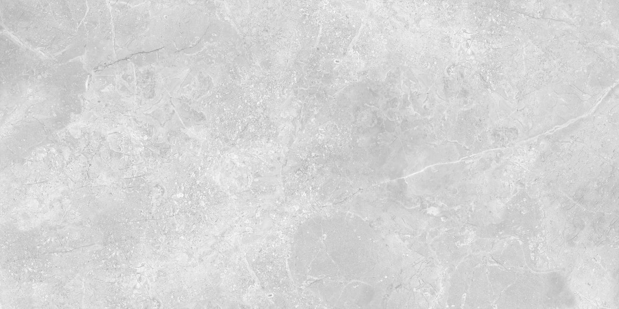 Carrelage effet pierre gris brillant  - Rome Blanc - 60x120cm