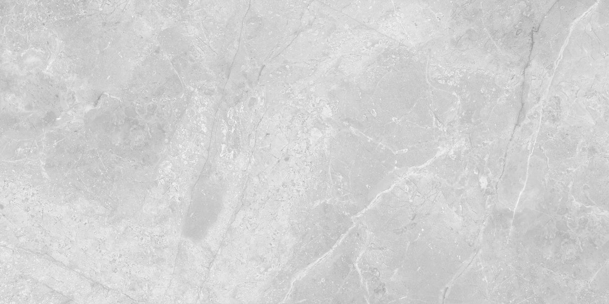 Carrelage effet pierre gris brillant  - Rome Blanc - 60x120cm