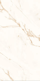 Carrelage effet marbre brillant - Satvario Crema - 60x120cm