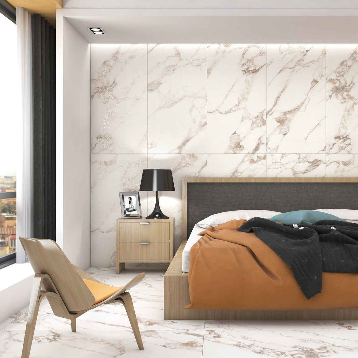 Carrelage effet marbre mat 3D - Satvario Kitwe - 60x120cm