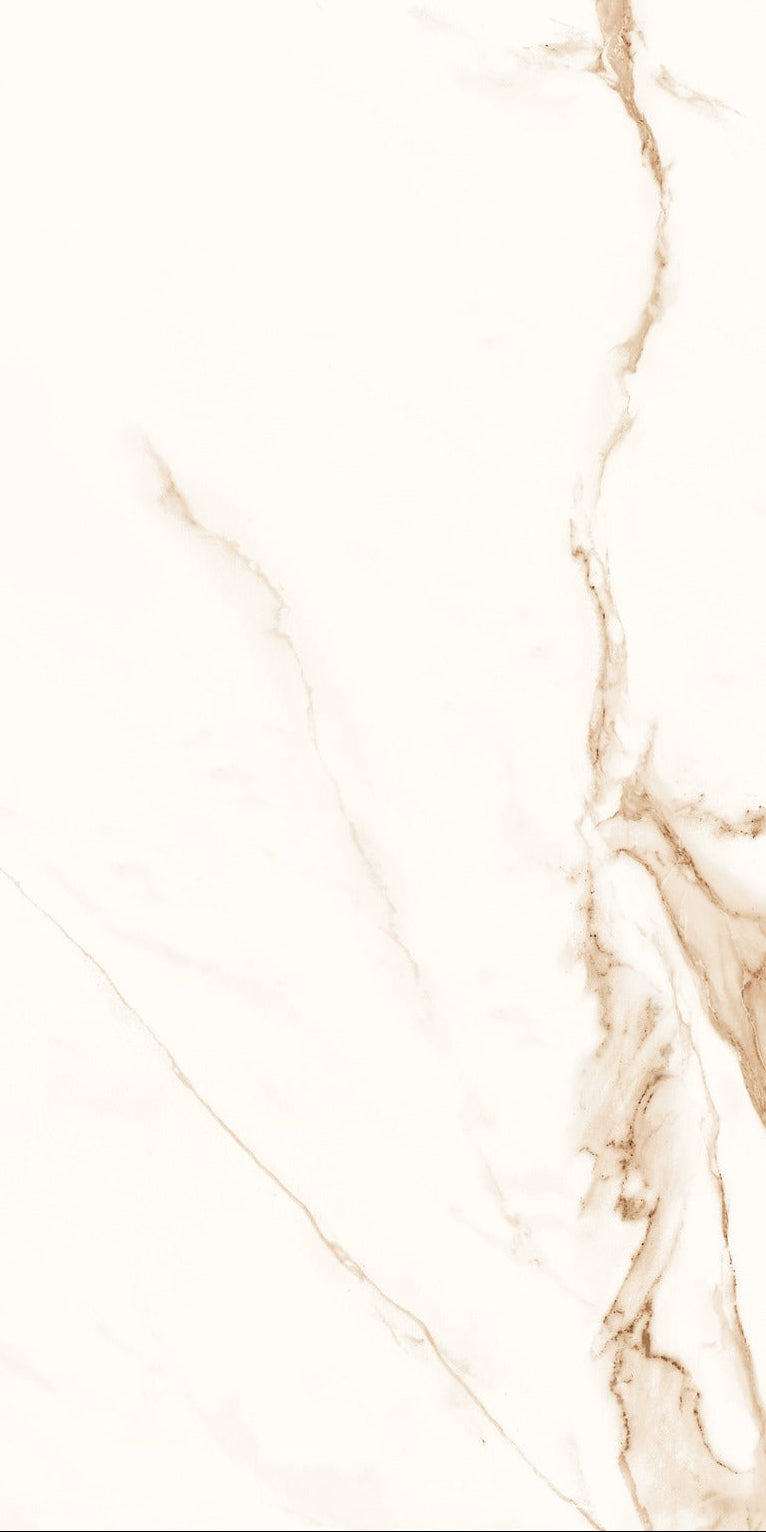 Carrelage effet marbre brillant - Satvario Crema - 60x120cm