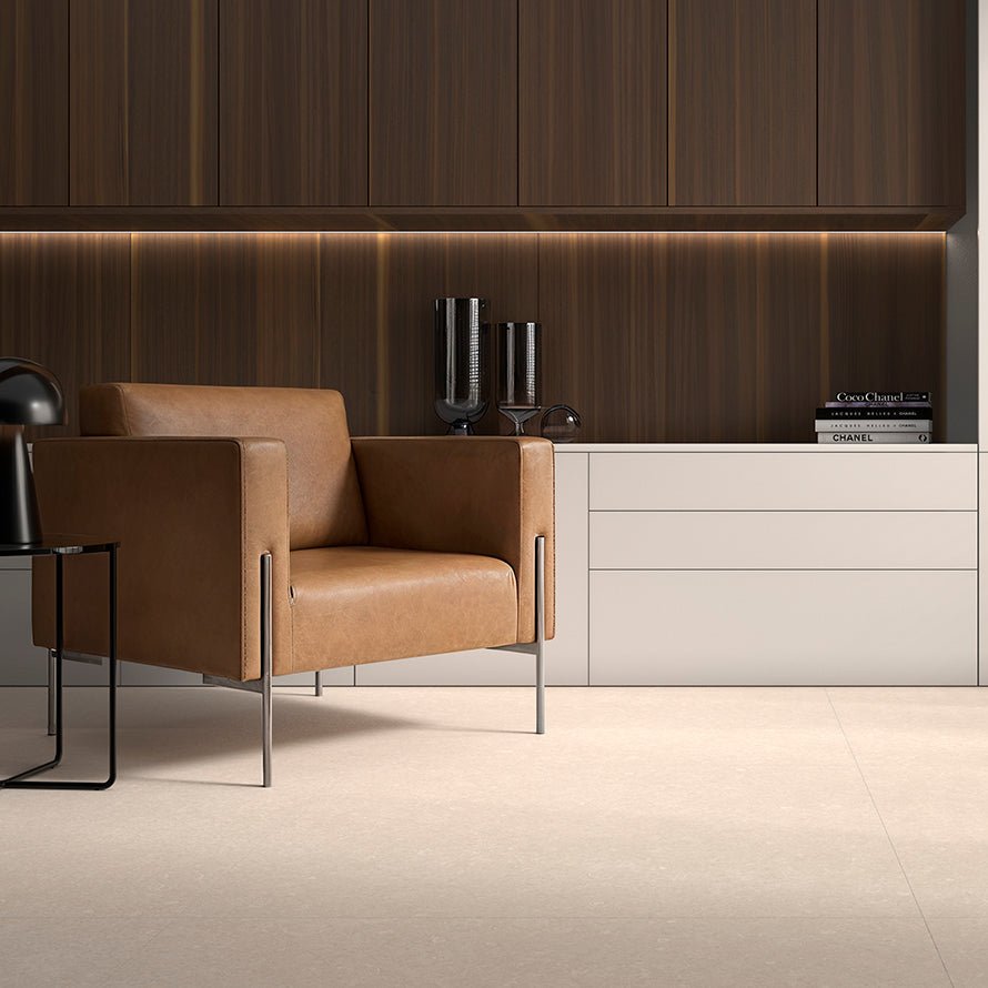 Carrelage effet béton beige mat - Sonora Linen - 100x100cm