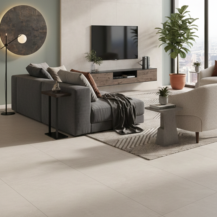Carrelage effet béton mat - Stark Smoke - 60x120cm