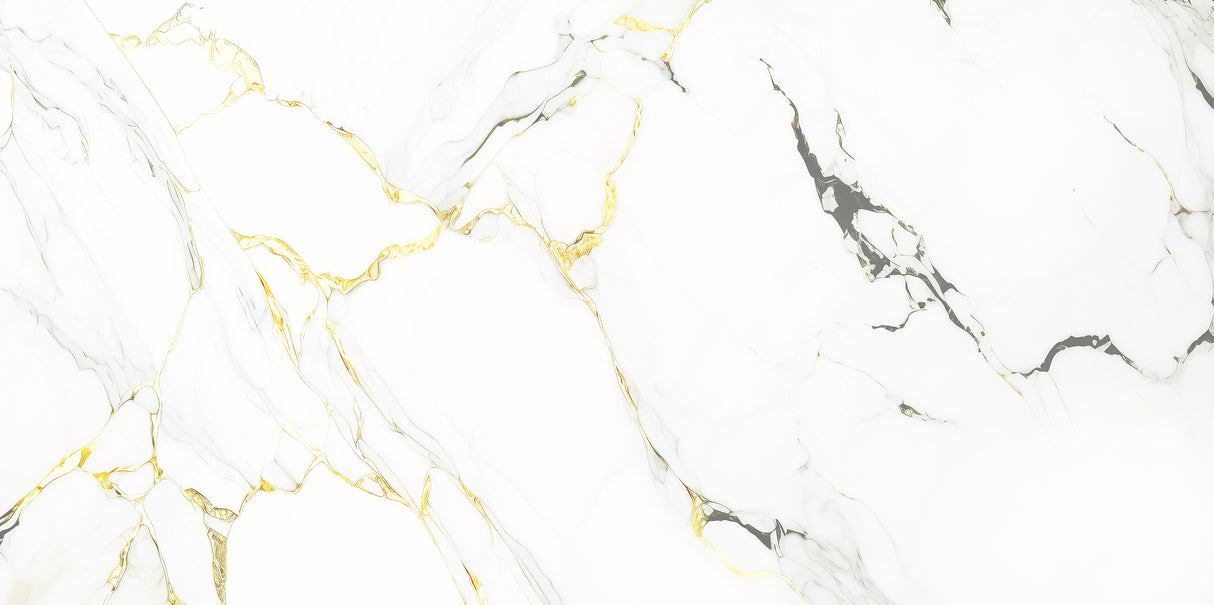 Carrelage effet marbre brillant - Summer White - 60x120cm