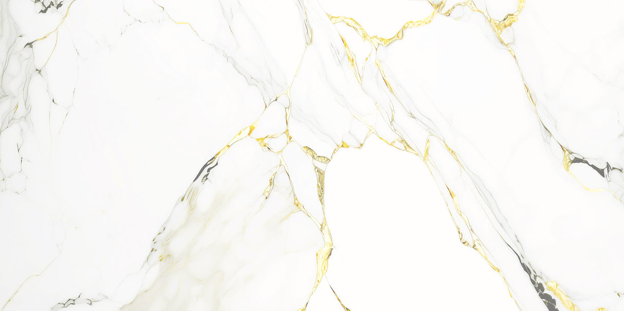 Carrelage effet marbre brillant - Summer White - 60x120cm