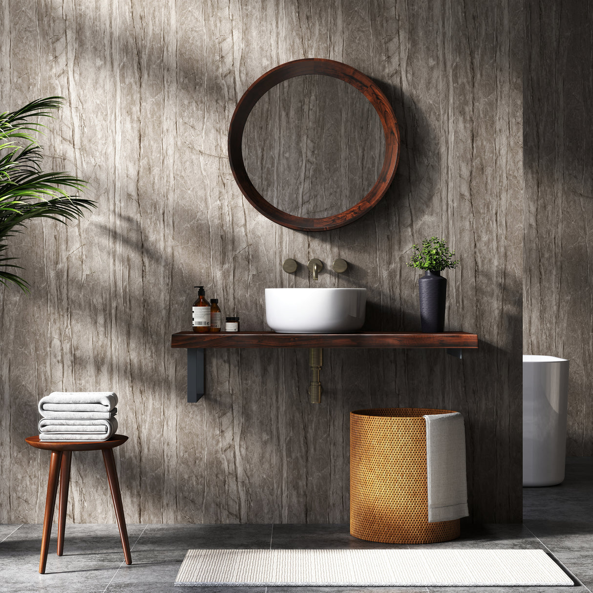 Plaque PVC effet travertin mat - SY18 - 280x122cm