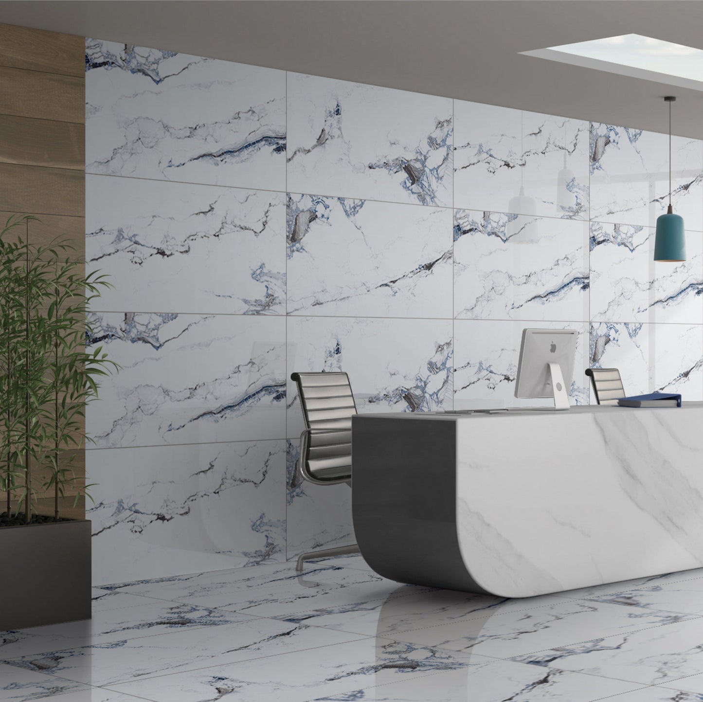 Carrelage effet marbre brillant - Tortosa - 60x120cm