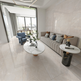 Carrelage effet marbre brillant- Turqueville Blanc - 60x120cm