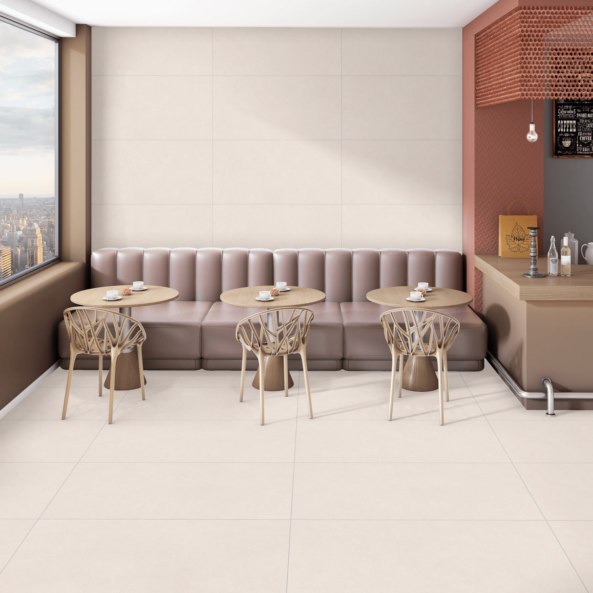 Carrelage effet pierre mat - Zurich beige - 60x120cm