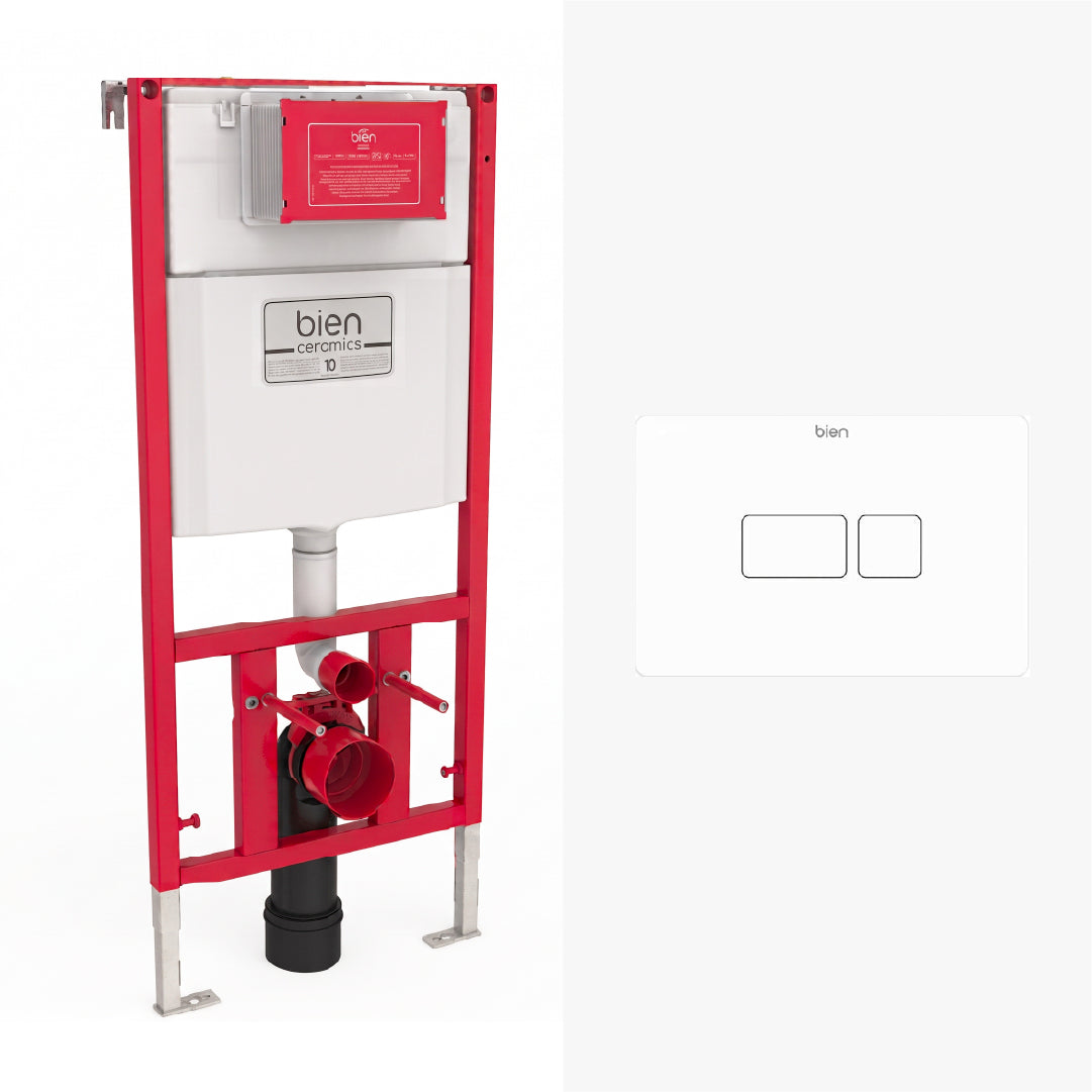 Bâti-support autoportant pour WC suspendu - Plaque de déclenchement au choix