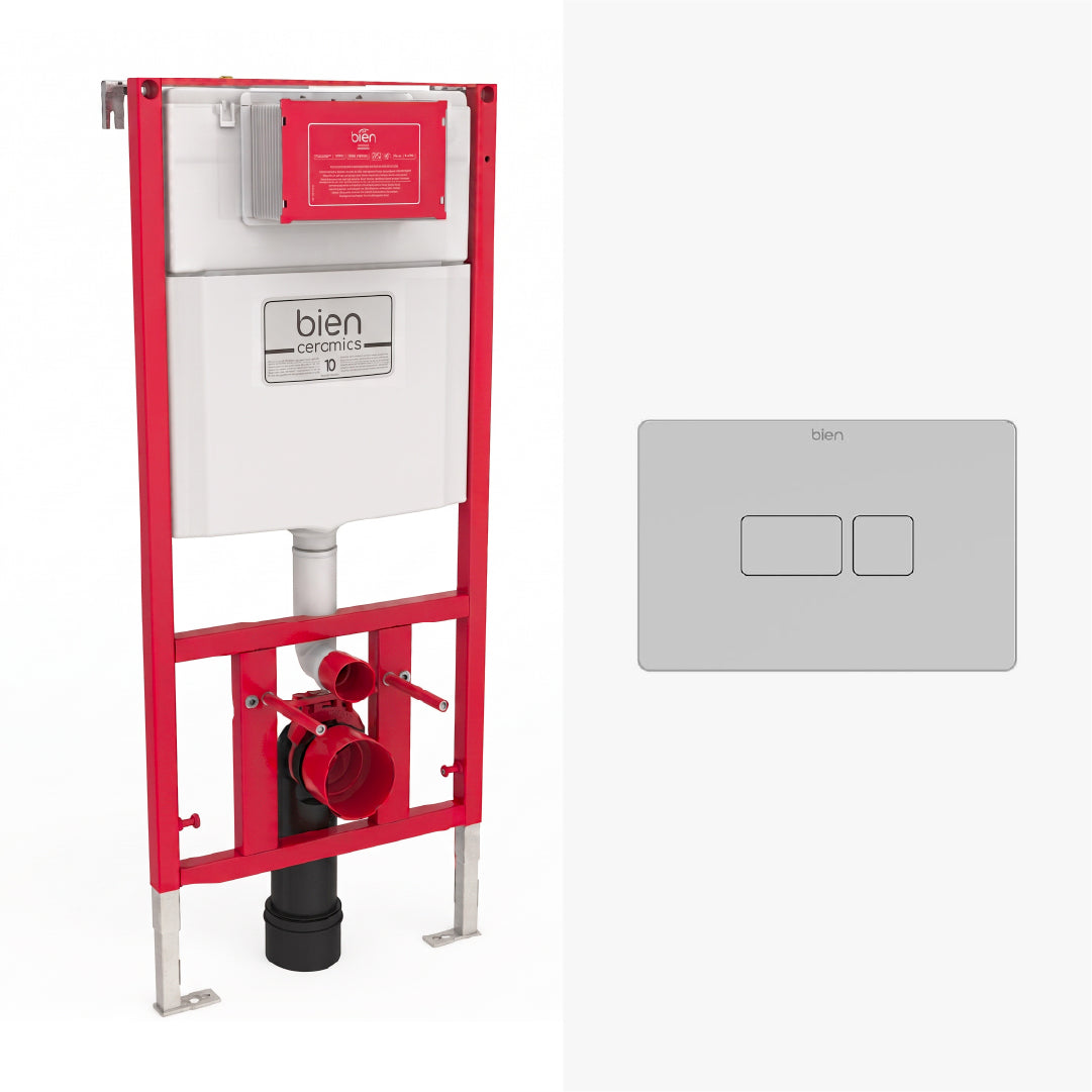 Bâti-support autoportant pour WC suspendu - Plaque de déclenchement au choix