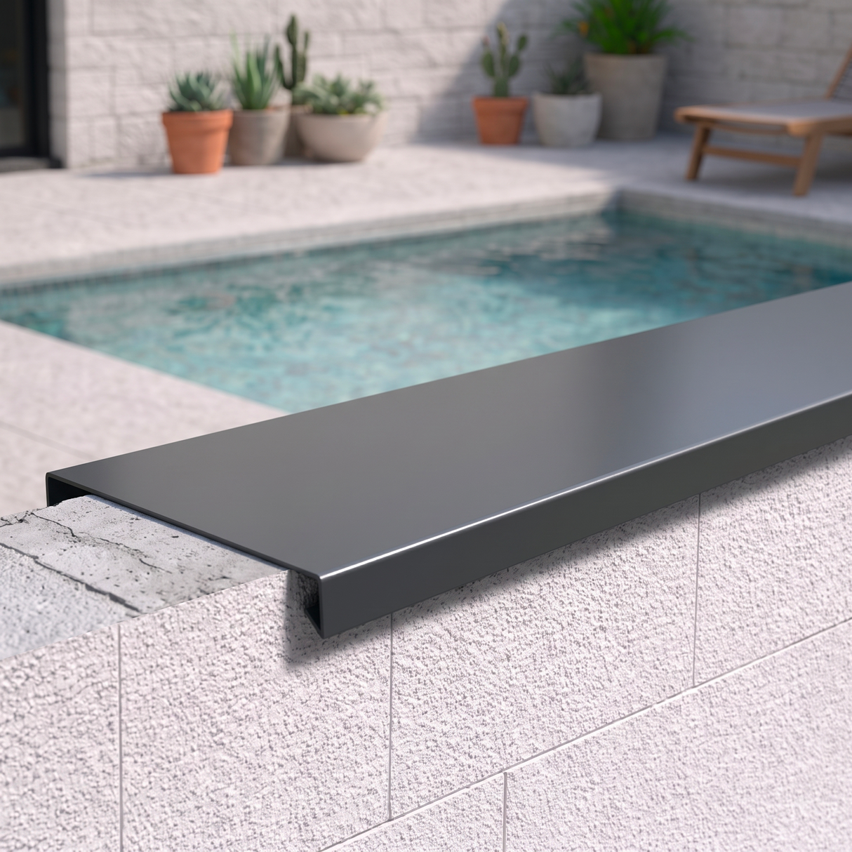 Couvertine Aluminium - Gris Anthracite RAL 7016 - 28x300cm