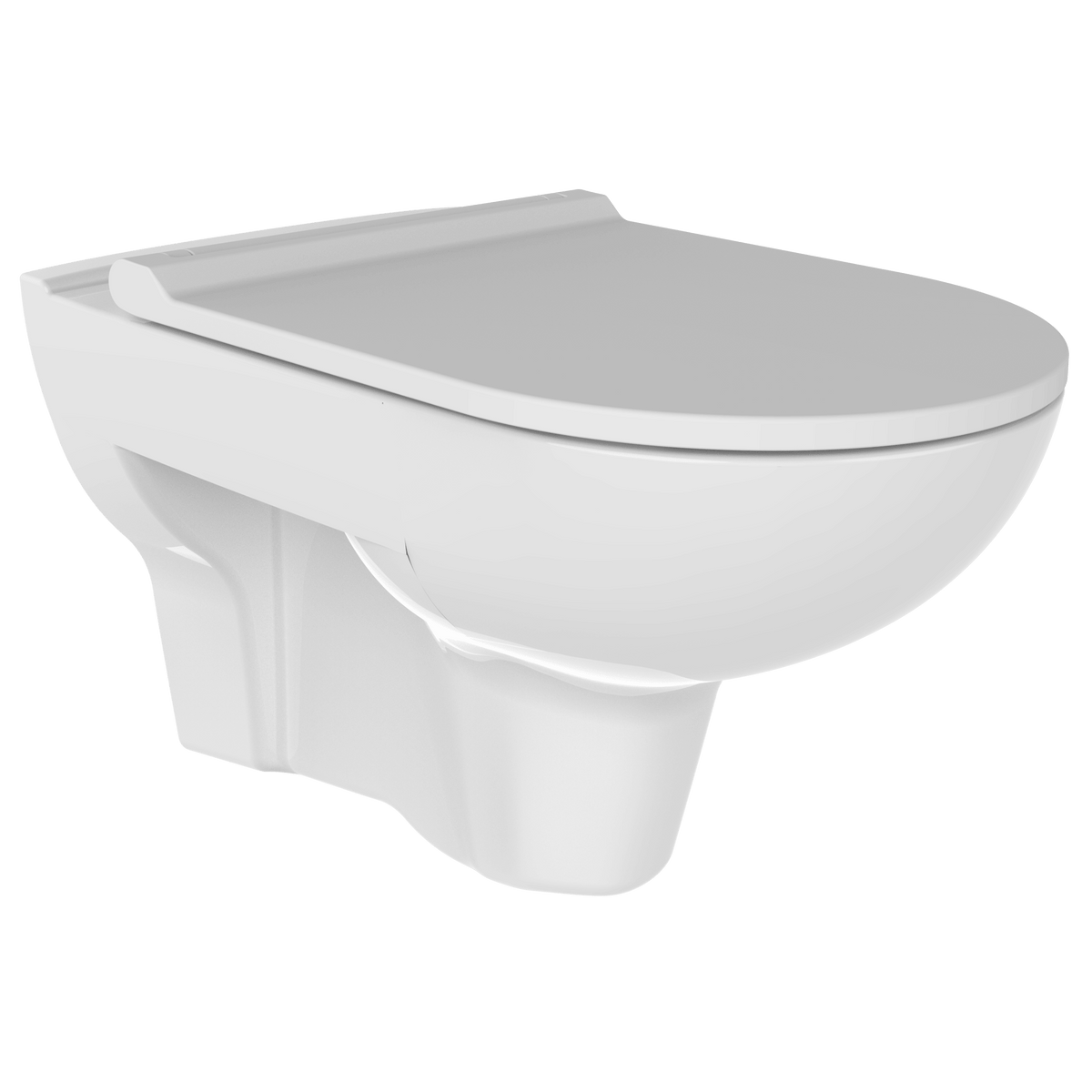 Cuvette WC suspendue lavante avec abattant et robinet d'arrêt (bidet)