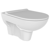 Cuvette WC suspendue lavante avec abattant et robinet d'arrêt (bidet)